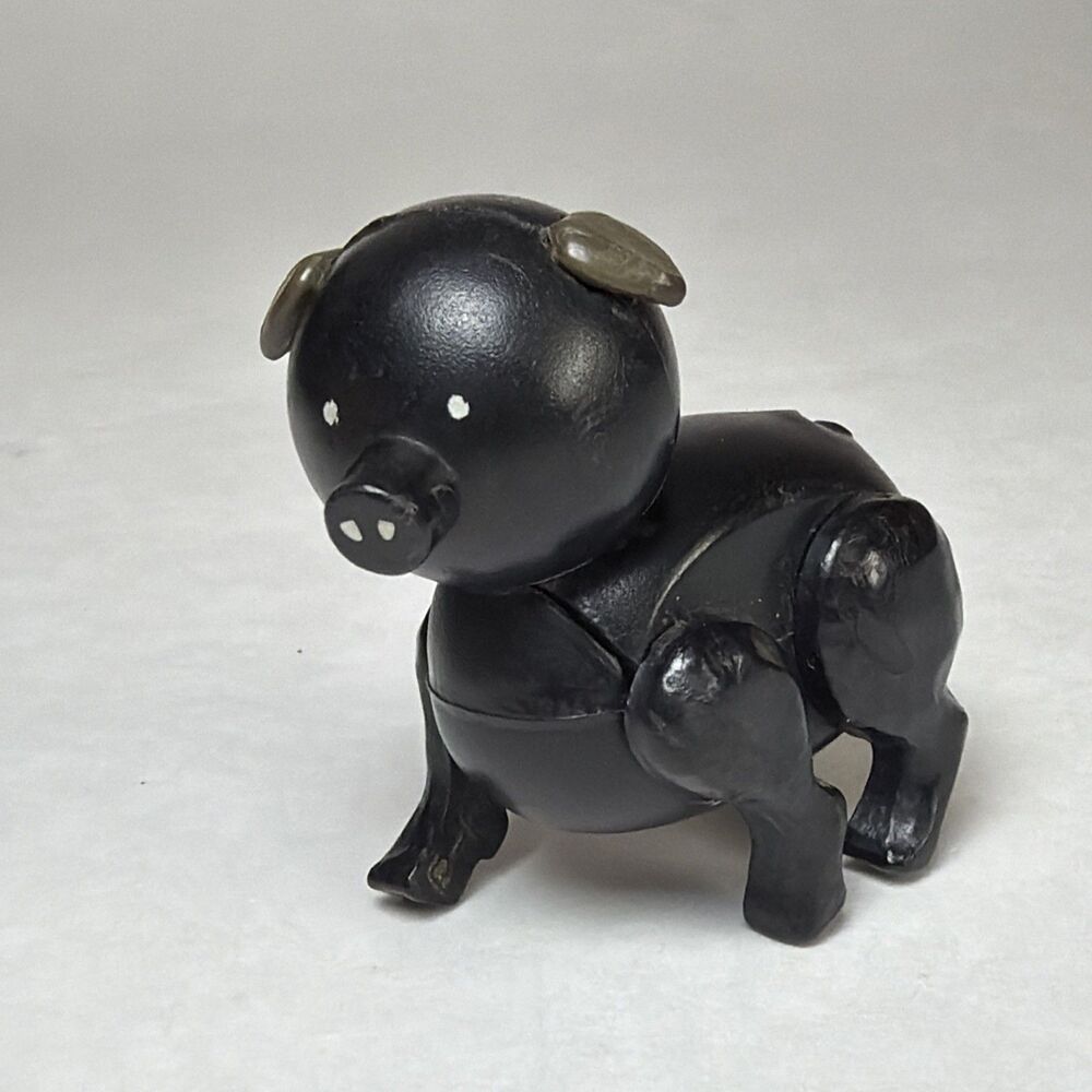 Vintage Fisher Price little people black pig farm